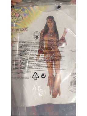 Women's Rubie's Hippie Costume Small Brown Multicolor
